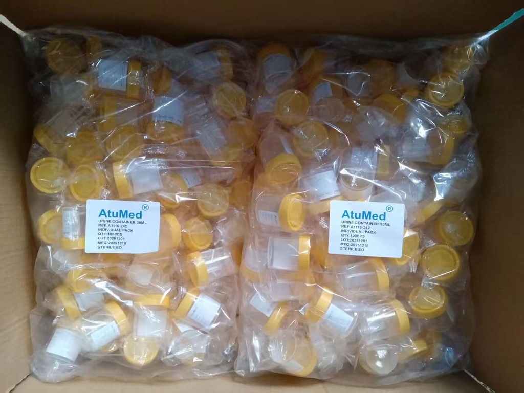 AtuMed Sterile Urine Containers, Individually wrapped, Short