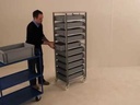 Adjustable Mobile Tray Rack Complete with 10 × Euro Containers