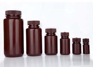 Biologix HDPE Plastic Wide-Mouth Reagent Bottle, Autoclavable with screw cap