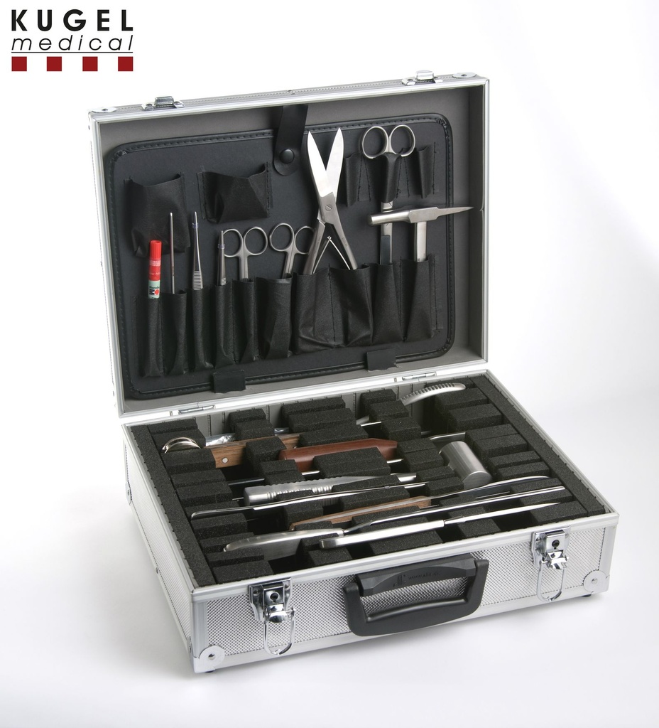 Post Mortem Instrument Set in aluminium case