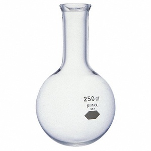 Boro. 3.3 glass round-bottom flask, narrow neck