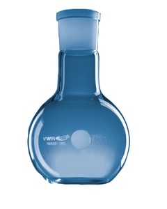 SGL Borosilicate Glass Short Neck Flat Bottom Boiling Flask, DIN 12348