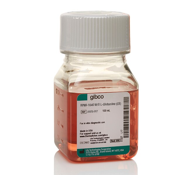 Gibco™ RPMI 1640 Medium, no glutamine, no HEPES