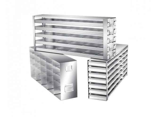 Haier Stainless Steel Freezer Racks for 2" cryoboxes, 4x4