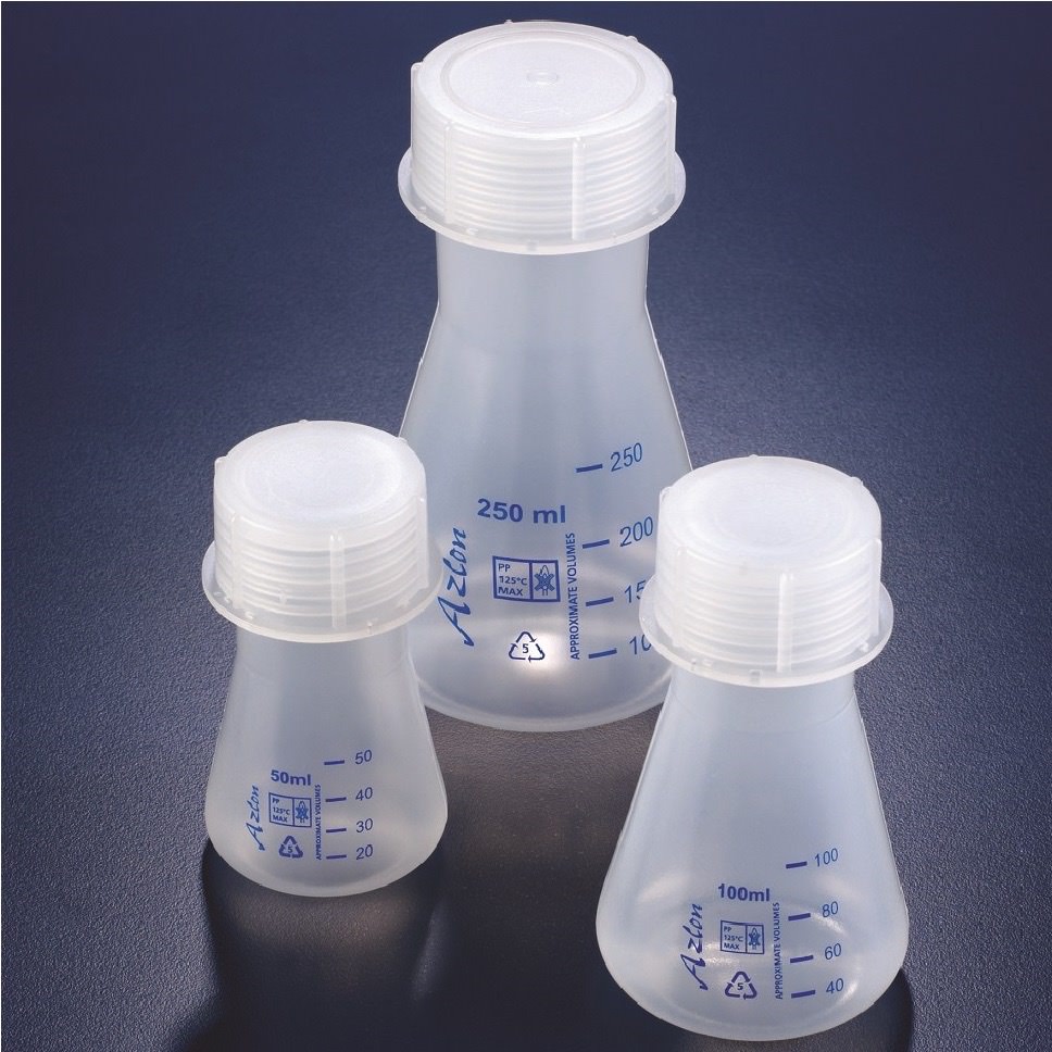 AZLON® Conical Flask, polypropylene with screw cap