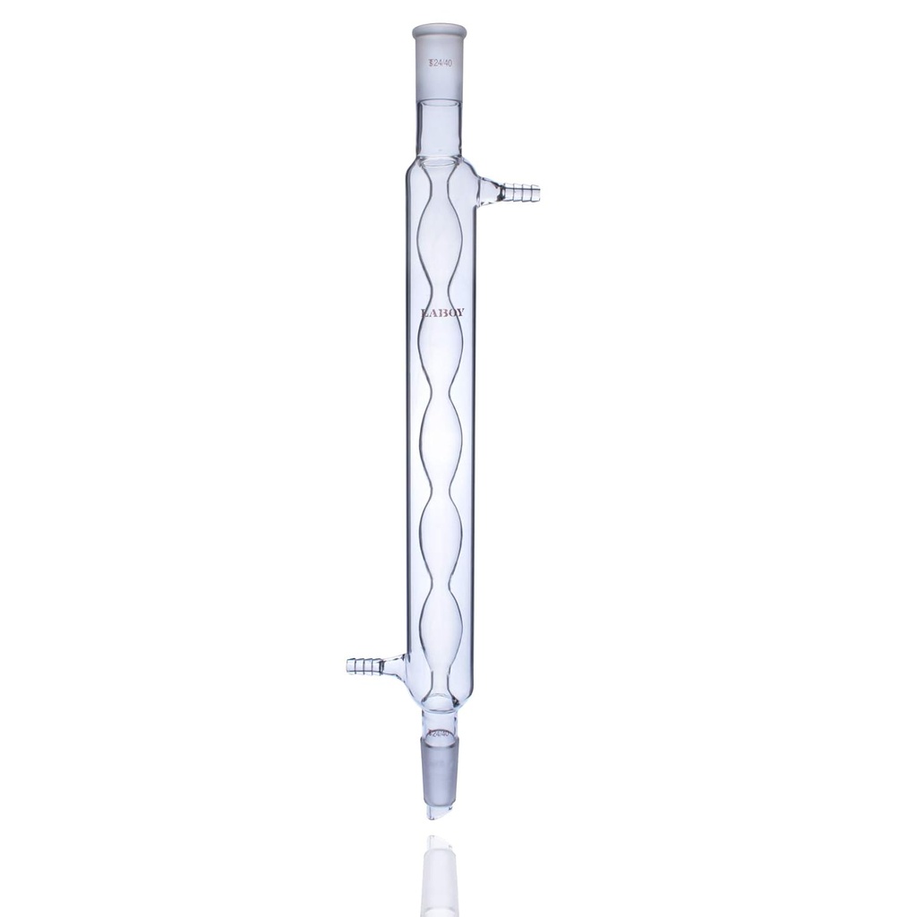 Borosilicate Glass 3.3 Allihn Condenser, Bulbed Inner Tube, Standard Ground Joint