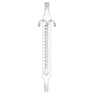 Borosilicate Glass 3.3 Dimroth Reflux Condenser, Coiled Inner Tube, Standard Ground Joint