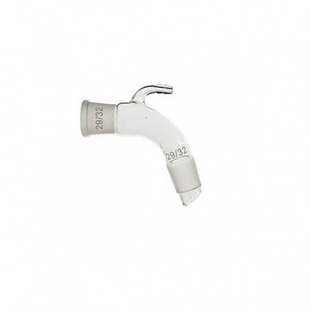 Borosilicate Glass 3.3 Distillation Receiver Adapter (Bent, 105°) with Vacuum Side Arm 