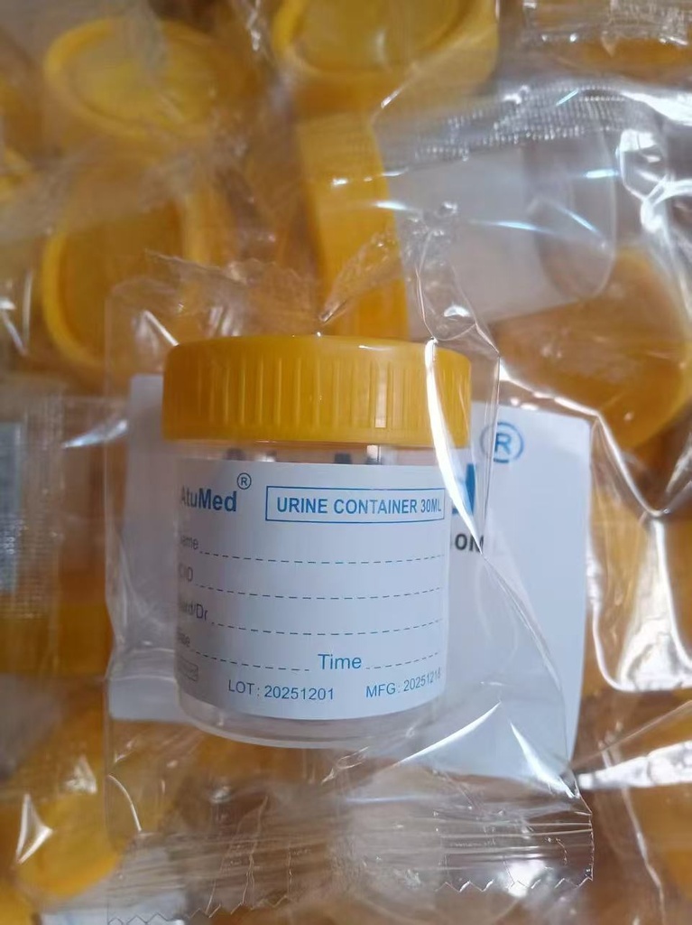 AtuMed Sterile Urine Containers, short, 30mL