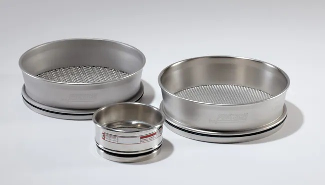 FRITSCH ANALYSETTE™ 18 Test Sieves (400x65 mm), according to ASTM E11 with compliance certificate