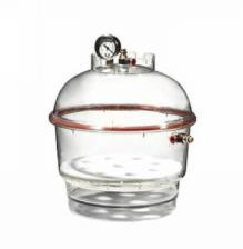 Polycarbonate Vacuum Desiccator with White Polypropylene Bottom, pressure gauge and PTFE Plug