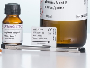 ClinRep® Analytical Column with Test Chromatogram for Vitamin A & E by UHPLC
