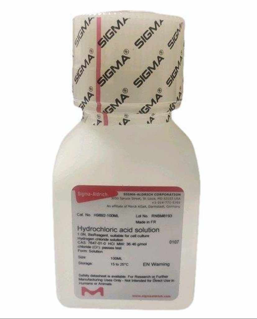 [2104-50ML] Sigma-Aldrich Hydrochloric acid solution, volumetric, 0.1 M HCl (0.1N), endotoxin free
