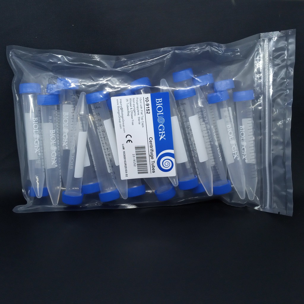 Biologix centrifuge tubes, conical bottom, Sterile 