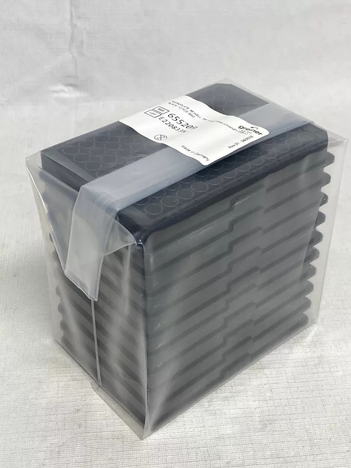 Greiner 96-well plates, PP, Flat Bottom, Chimney Style, Black