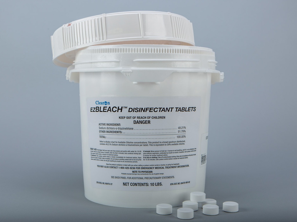 EZ Bleach™ Disinfectant Tablets, 900 Tabs per Tub