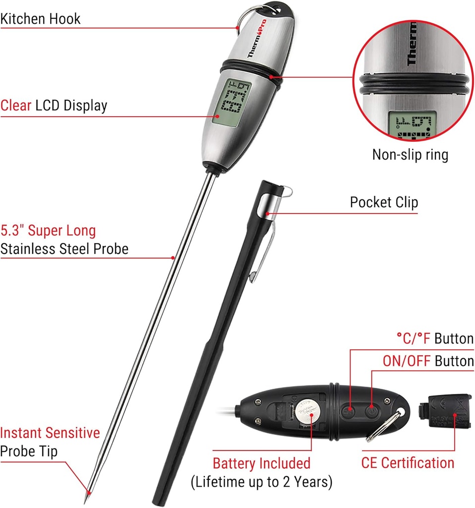ThermoPro Digital Food Thermometer with Long Probe