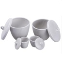 Porcelain Crucible, Medium Wall with Lid, Glazed