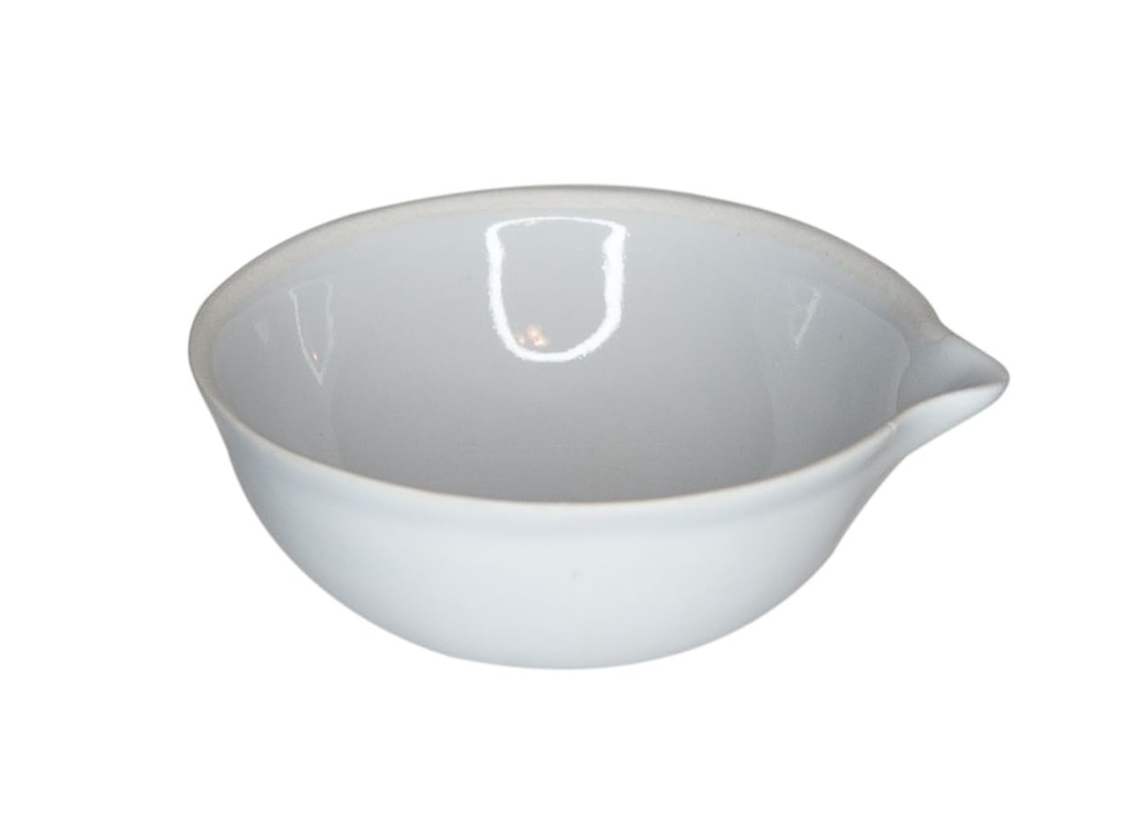 Evaporating dish, Porcelain with spout, Glazed