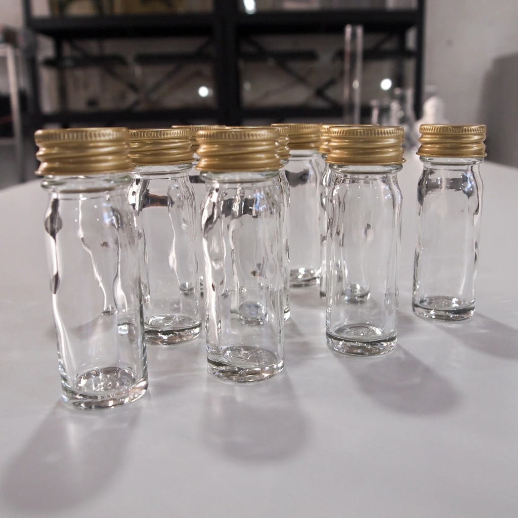Glass McCartney Bottle With aluminium Screw Cap, wide mouth
