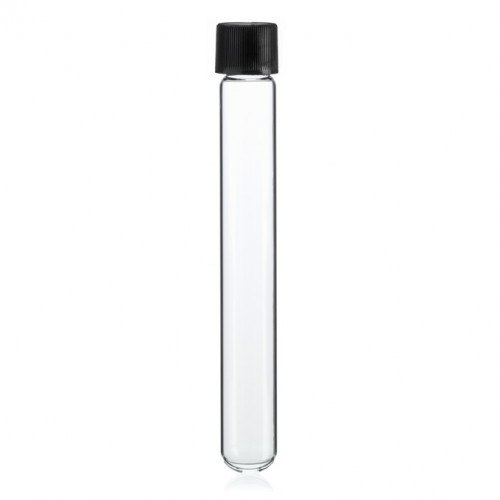 Borosilicate glass culture test tubes, round bottom, with screw cap