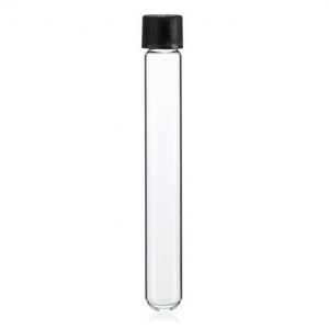 Borosilicate glass culture test tubes, round bottom, with screw cap
