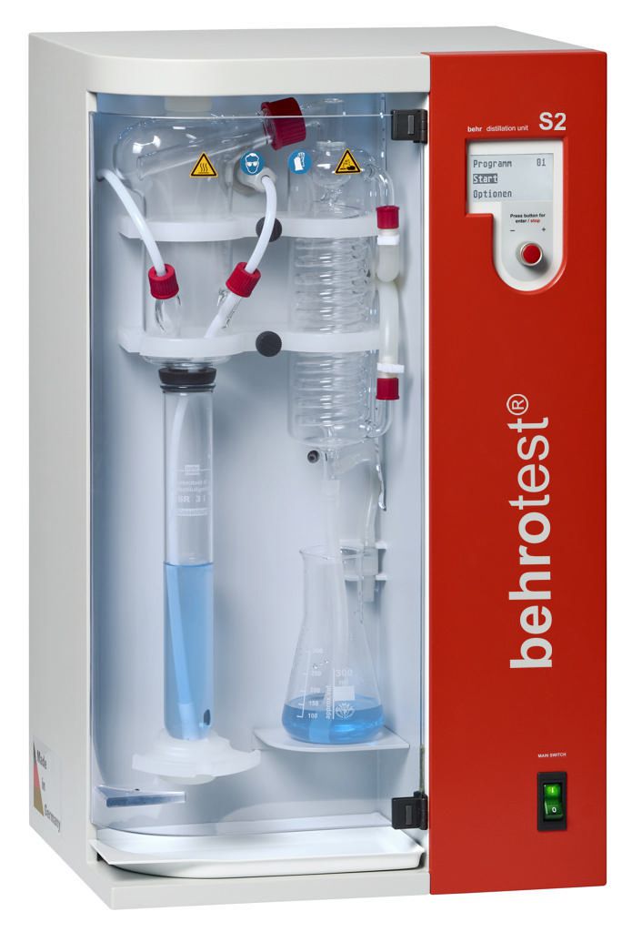 Behr Kjeldhal steam semi-automated distillation unit, S 2, programmable NaOH addition