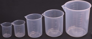 Plastic Beaker, low form, PP, highly translucent with spout