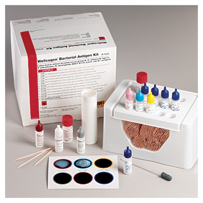 Wellcogen™ Bacterial Antigen Rapid Latex Agglutination Test (Bacterial Meningitis), 30 Tests