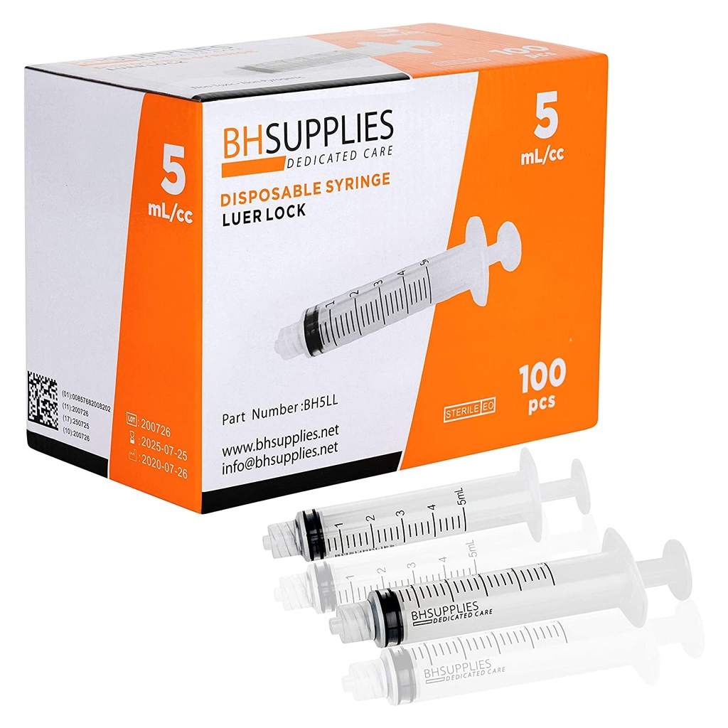 Sterile Syringes With Luer-Lok Tip, No needle
