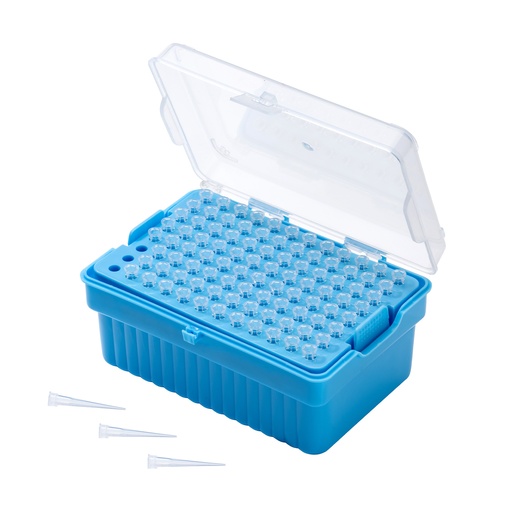 [21-0010] Biologix Universal Pipet Tips, PP, Racked, Sterile, Racked (10µl, Transparent, box of 10x96 Tips)
