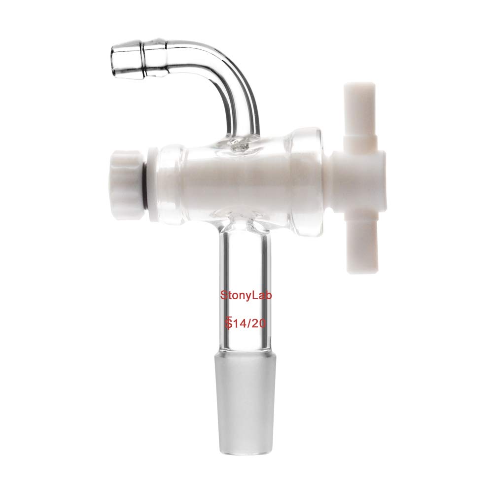 Boro 3.3 Glass, Vacuum Flow Control Adapter with PTFE Stopcock