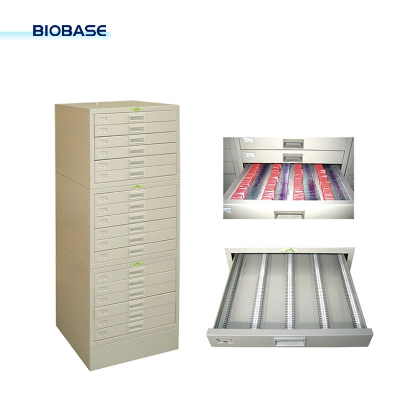 BIOBASE Stainless Steel Microscope Slide Storage Cabinet, 3-layers for 8,928 Slides