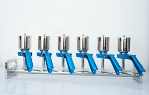 BIOBASE Stainless Steel Manifold Vacuum Filtration system With 300mL Stainless Steel Funnels and Lid