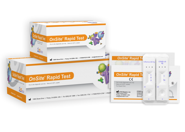 CTK Biotech OnSite COVID-19 + Influenza A/B Ag Rapid Test CE