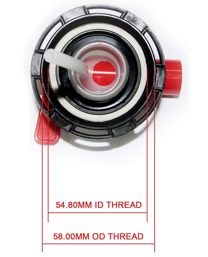 58mm aeroflow tap cap for 20L liquid container,  54x4mm neck size