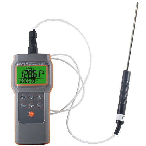 [8821] AZ Waterproof IP67 Food Safety HACCP Thermometer with PT100 RTD Temperature Sensor, -100.00 to 300.00°C 