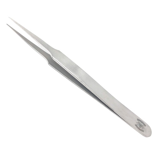 [168777] Forceps Plain Withh Serrated Round Tips Stainless Pollinated Forceps-120Mm (Fine tip, 120mm)