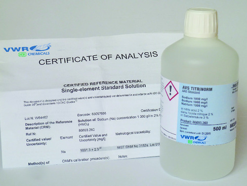 VWR Gold standard solution, 1,000 mg/L Au in 2% hydrochloric acid AVS TITRINORM standard for AAS