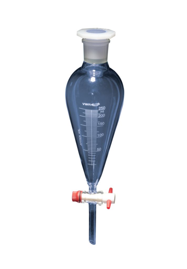 VWR® Separating Funnel, Borosilicate 3.3 glass, Squibb with NS-PE stopper