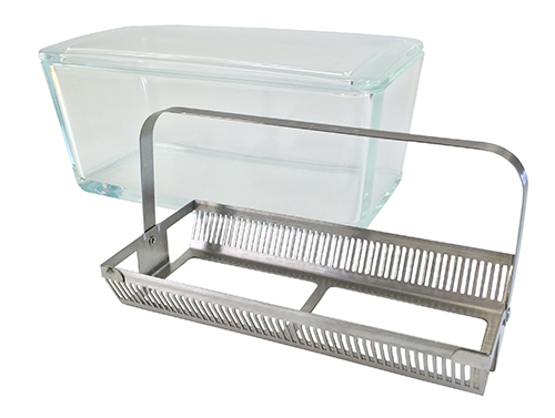 Microscope slides Staining Dish Set (cover, dish & Stainless steel rack) for 50 slides