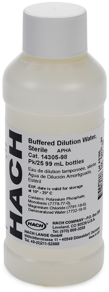 Hach Buffered Dilution Water, 99 mL