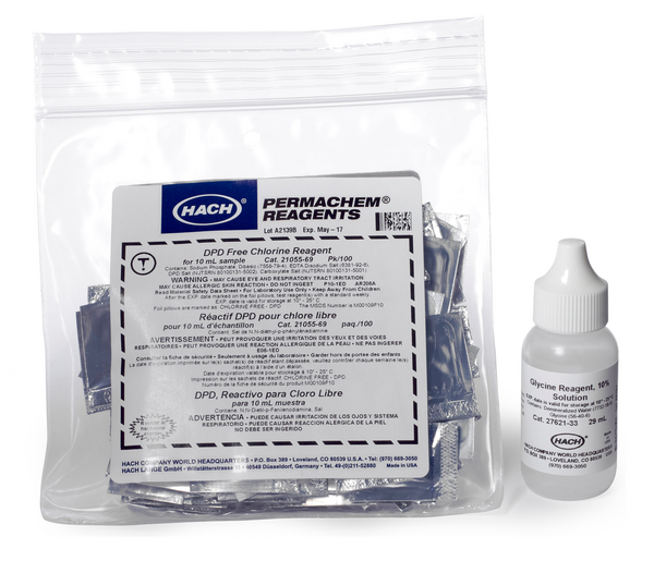 Hach Chlorine Dioxide Reagent Set, 0.04-5.00 mg/L ClO₂