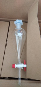 Borosilicate 3.3 glass Separating funnel, squibb, with Plastic stopper