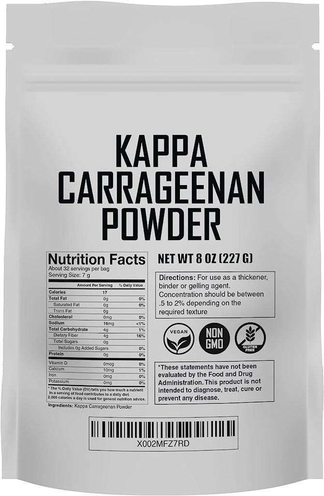 Carrageenan Powder, for Vegan Cheese, 8 oz