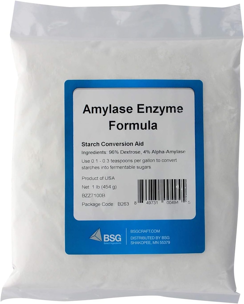 Alpha Amylase Enzyme Formula, food grade, 454g