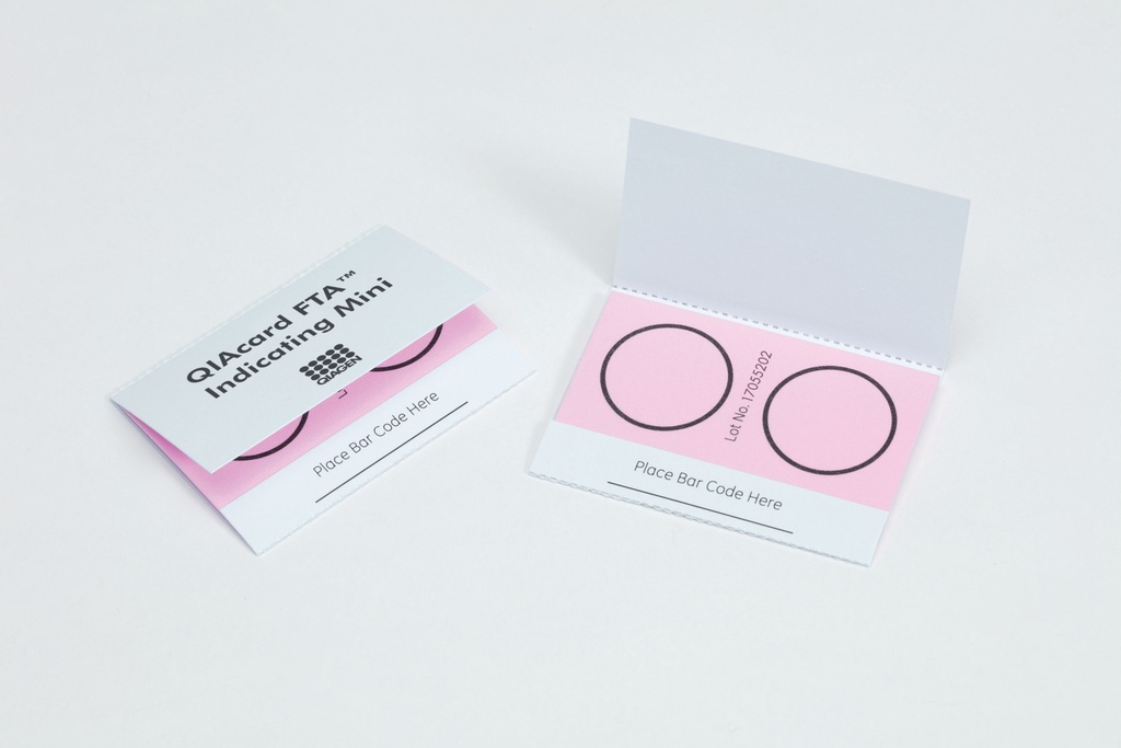 QIAGEN QIAcard® FTA® Mini Indicating cards, 2 sample area per card