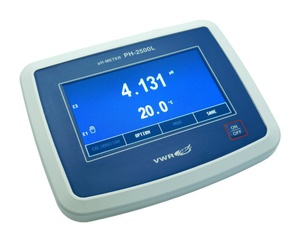 VWR® pH 2500L, pH/mV/°C Benchtop pH Meter, with Colour Graphic Touch Screen