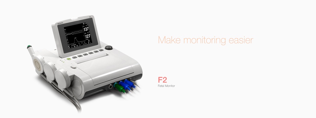 EDAN F2 Fetal Monitor for Cardiotocography with rolling cart