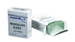 VWR® Double-Frosted Microscope Slides, ground edges, clipped corner 45°